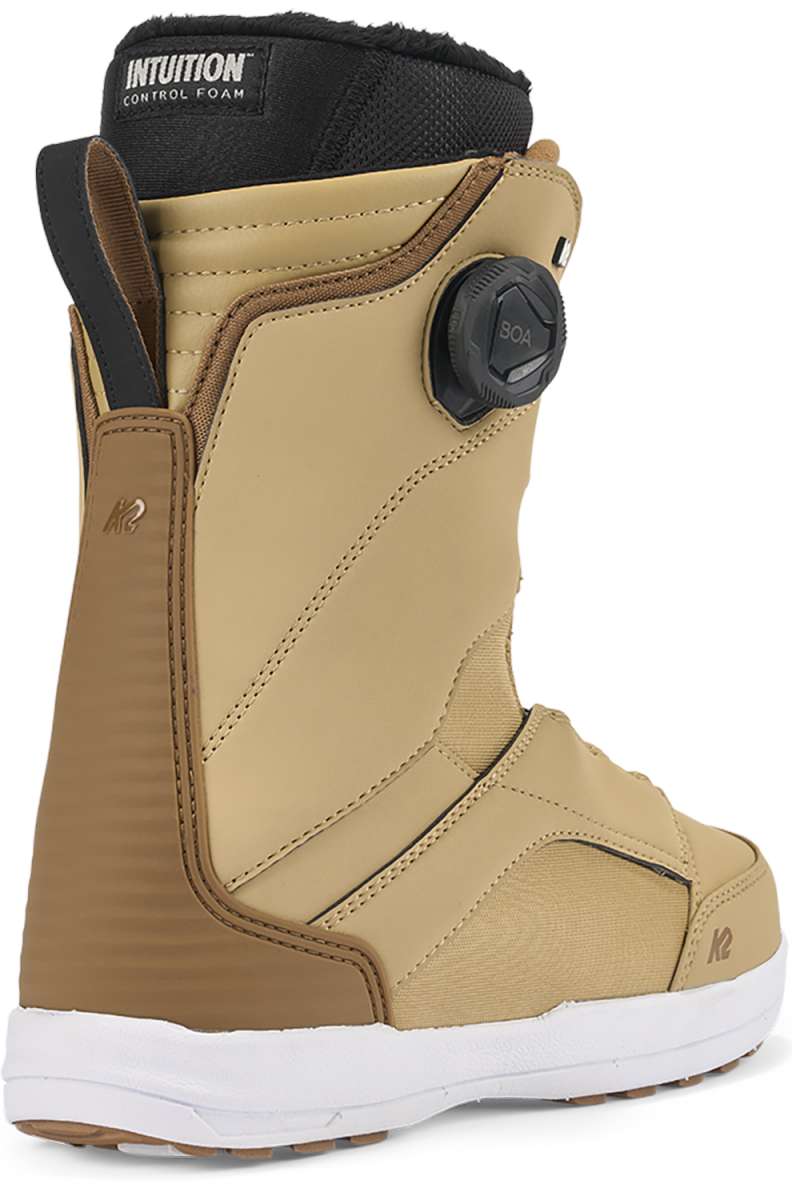 K2 Kinsley snowboard boot in tan with a black accent and BOA lacing system.