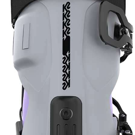 K2 Women's Method 2023 ski boot features a purple and white design with visible hardware.
