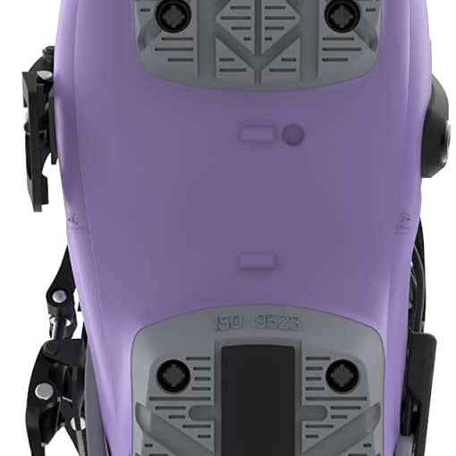 Purple K2 Method 2023 women’s ski boot with black accents and textured sole.