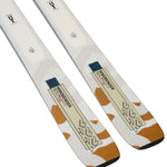 K2 Mindbender 89Ti skis feature a white and red design with distinctive graphics.