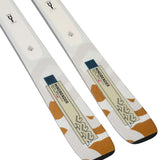 K2 Mindbender 89Ti skis feature a white and red design with distinctive graphics.