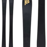K2 Women's Mindbender 90C flat skis, 2024 model, feature a black and white design.