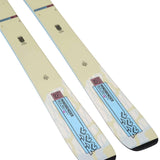 K2 Mindbender 90C skis feature a white design with red and black graphics.