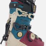 K2 Mindbender 95 BOA ski boots feature a blue and white color scheme with visible BOA dial.
