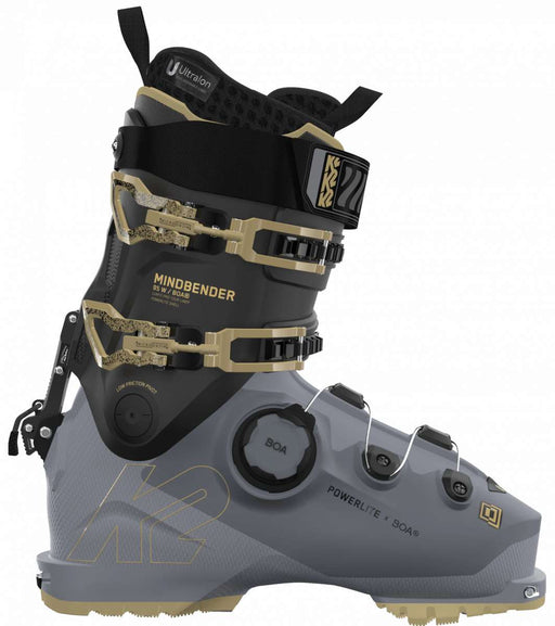 K2 Ladies Mindbender BOA 95 Ski Boots 2025 - Grey/Gold Angle1