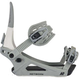 K2 Women's Network snowboard bindings feature a gray and white color scheme.