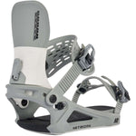 K2 Network snowboard bindings feature a gray colorway and distinctive design.