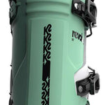 K2 Women's Revolver 2023 ski boots feature a green and white color scheme with distinctive black accents.