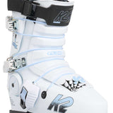 White K2 Revolver TBL 100 ski boot features a distinctive black and red design.