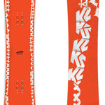 K2 Medium Snowboard 2024 features a vibrant red design with white graphics.