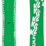 K2 2024 snowboard features a green and white design.