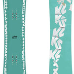 K2 2024 snowboard features a green and white design.