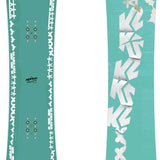 K2 2024 snowboard features a green and white design.