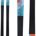 K2 Mindbender 108Ti skis feature a red and black design with a white logo.
