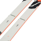 K2 Mindbender 108Ti skis feature a white and red design with graphic detailing.