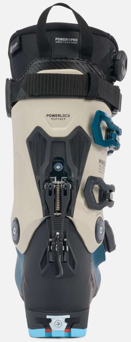 K2 Mindbender 130 BOA ski boot, black and blue design with visible BOA dial.