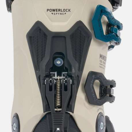 K2 Mindbender 130 BOA ski boot, black and blue design with visible BOA dial.