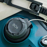 Blue K2 Mindbender 130 BOA ski boot features a BOA dial and textured surface.