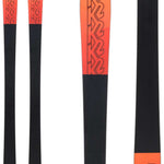 K2 Mindbender 89Ti skis feature a red and black design with a textured surface.