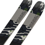 K2 Mindbender 99Ti 2024 skis feature a black and green graphic design.