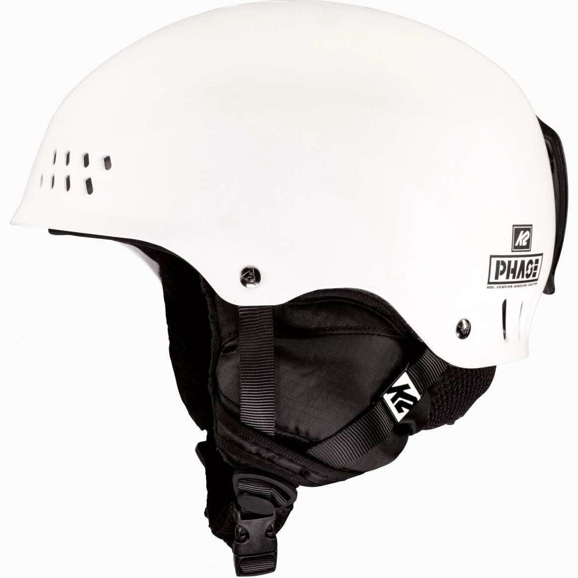 K2 Phase Pro helmet, 2023 model, features a matte white finish and distinctive ventilation ports.