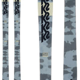 K2 Reckoner 92 skis feature a distinctive gray and blue camouflage pattern.