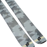 K2 Reckoner 92 skis 2024 feature a gray and white color scheme with distinctive yellow accents.