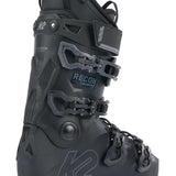 Black K2 Recon 100 MV ski boot features a distinctive design and red accents.