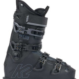 Black K2 Recon 100 MV ski boot features a distinctive design with silver hardware.