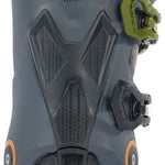 K2 Recon 120 MV ski boots feature a dark gray color with yellow accents and a distinctive design.