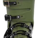 K2 Recon 120 MV ski boot in a dark green color with black accents and a distinctive design.