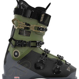 K2 Recon 120 MV ski boot, 2023 model, features a dark green color with silver accents and a textured upper.