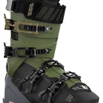 K2 Recon 120 MV ski boot in black and green, featuring a distinctive textured design.