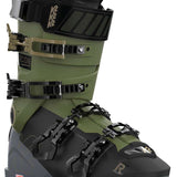 K2 Recon 120 MV ski boot in black and green, featuring a distinctive textured design.