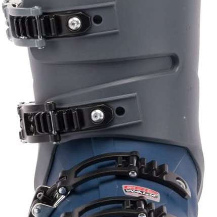 The K2 Recon 90 MV Ski Boots for 2023, featuring a black and blue color scheme with adjustable straps and buckles.