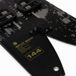 K2 Split Bean splitboard package 2022 features a black top sheet and distinctive graphics.