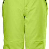Killtec Boys Functional Bib 2022-2023 - A pair of lime green snow pants with black accents and adjustable suspenders.