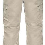 Killtec Comploux Insulated Pant 2022 - Beige insulated ski pants with a black stripe on the side of one leg.