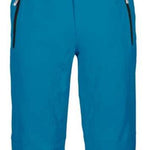 Killtec Enosh Detachable Suspender Pant 2022-2023 - A pair of blue ski pants with black detachable suspender straps and a zippered pocket on the left thigh.