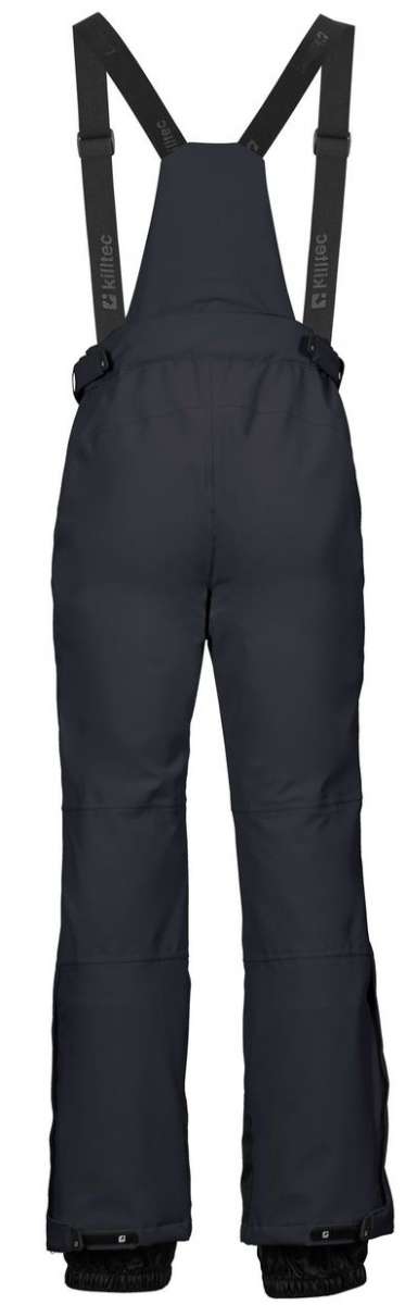 Killtec Enosh Detachable Suspender Pant 2022-2023 - Black snow pants with adjustable suspenders and zippered pockets.