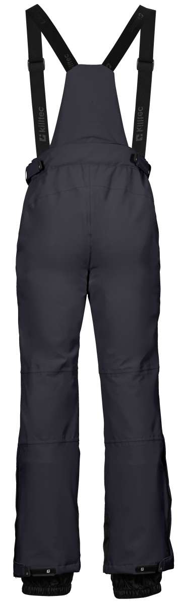 Killtec Enosh Detachable Suspender Pant 2022-2023 - Dark gray snow pants with adjustable suspenders and black hardware.
