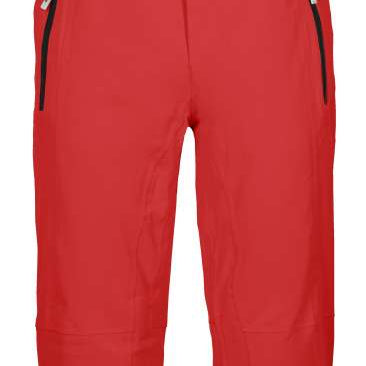 Killtec Enosh Detachable Suspender Pant 2022-2023 - Red snow pants with black detachable suspender straps and zippered pockets.