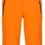 Killtec Enosh Pant With Detachable Suspenders - Orange snow pants with black suspenders and adjustable waistband.