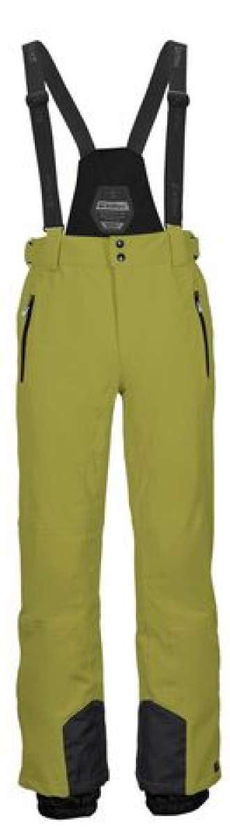 Killtec Enosh Pant With Detachable Suspenders - Olive green pants with black suspenders and adjustable waistband.