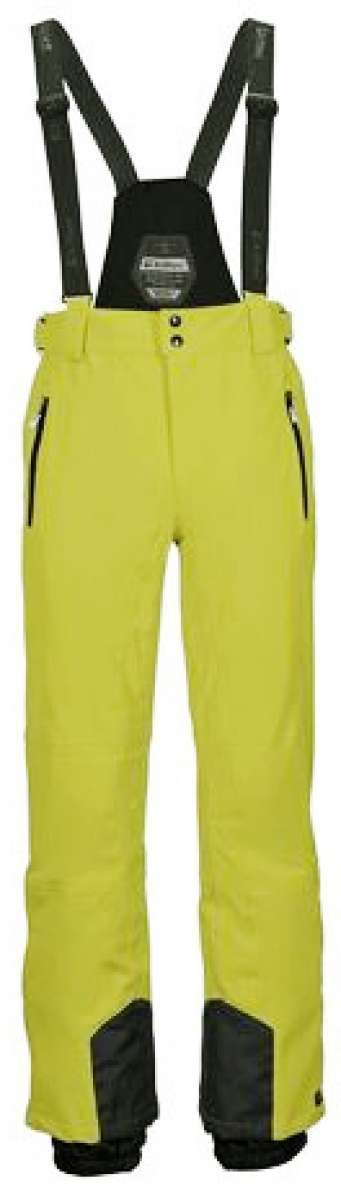 Killtec Enosh Pant With Detachable Suspenders - Yellow pants with black suspenders and adjustable waistband.