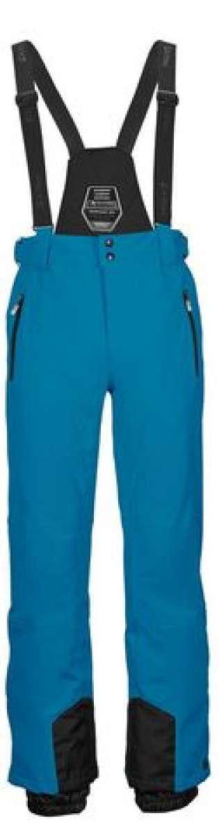 Killtec Enosh Pant With Detachable Suspenders - Black suspenders attached to black pants with a slight sheen.