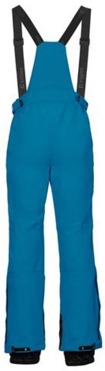 Killtec Enosh Pant With Detachable Suspenders - Black suspenders attached to black snow pants with a subtle white stripe down the side.