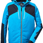 Killtec Functional Ski Jacket 2022 - A blue ski jacket with a black zipper and two zippered pockets on the front.