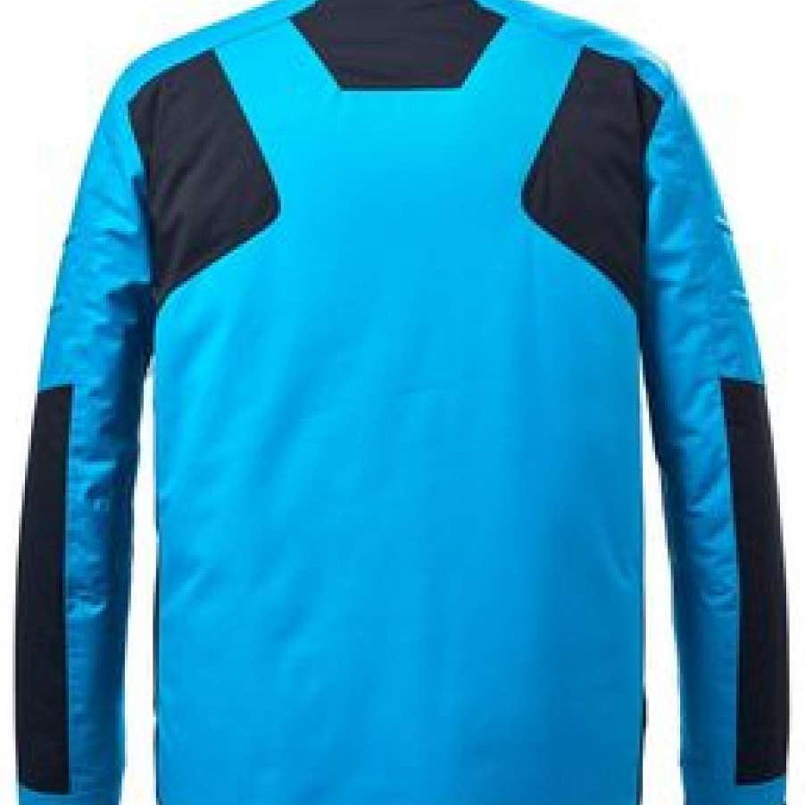 Killtec Functional Ski Jacket 2022 - A bright blue ski jacket with black accents and a high collar, featuring a zippered chest pocket and adjustable cuffs.