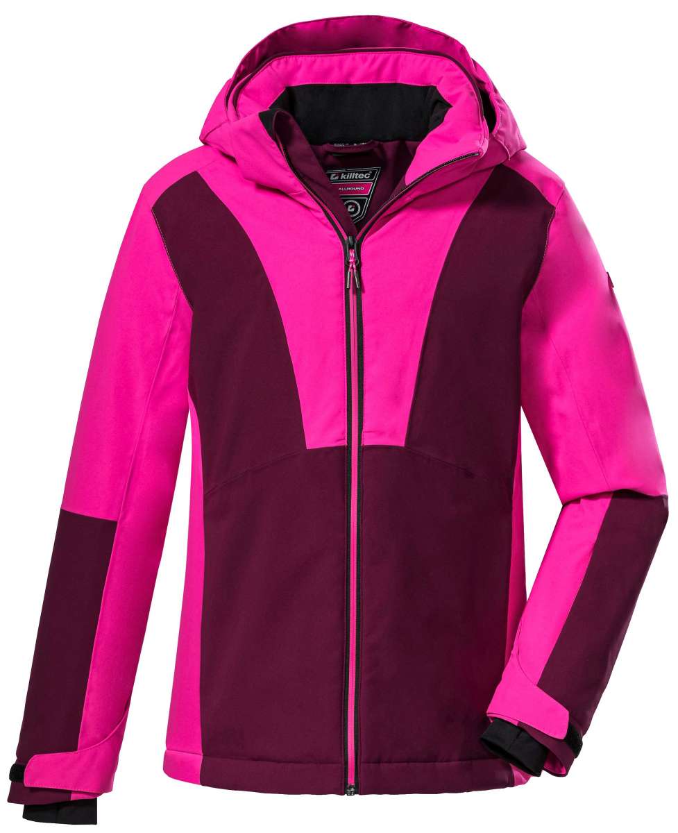 Killtec Girls KSW155 Two Color Jacket 2022-2023 - A two-tone jacket with a pink and purple color scheme, featuring a zipper down the front.